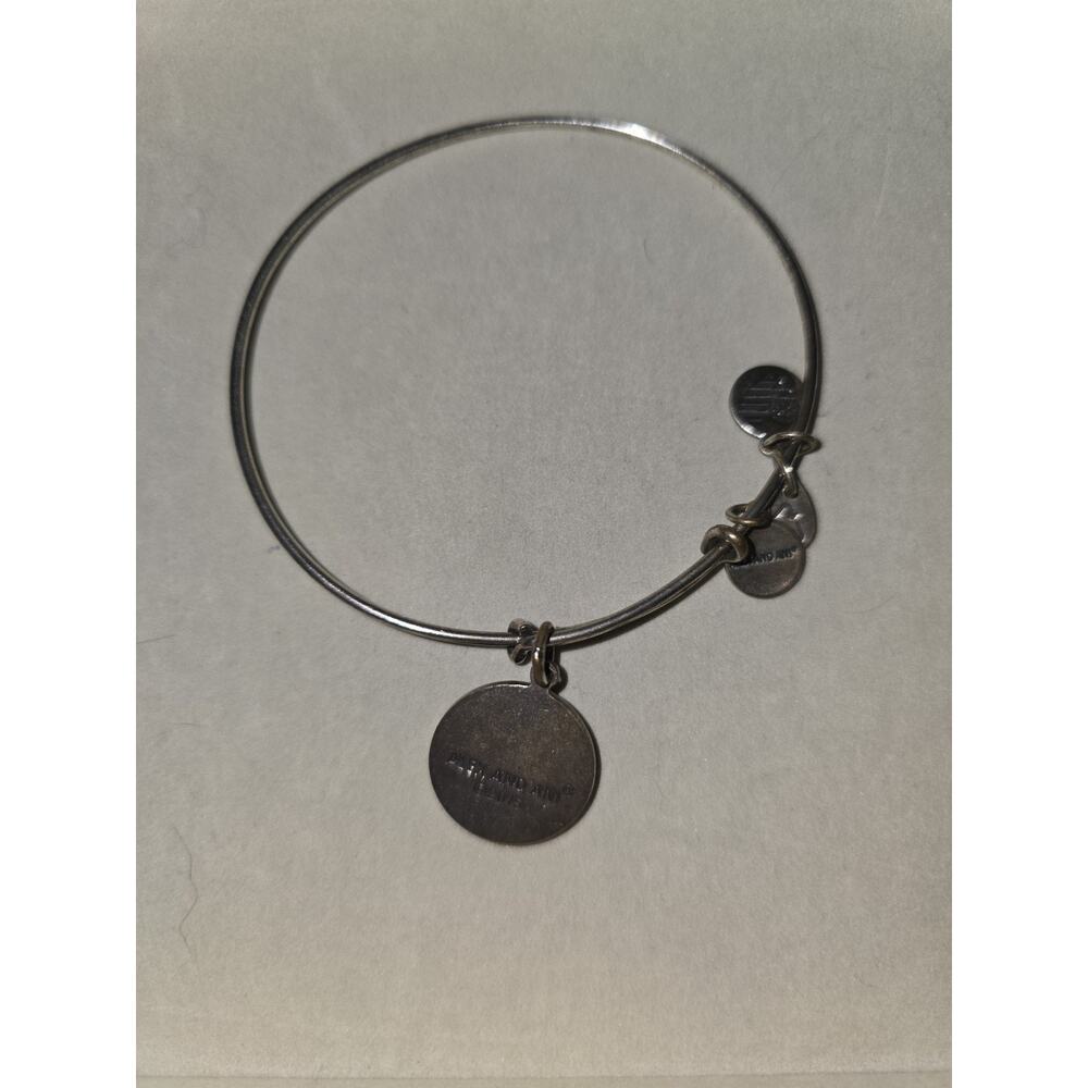 Alex and Ani Silver Lotus Bangle Bracelet - Picture 2 of 2